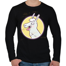 PRINTFASHION Őrült láma - Férfi hosszú ujjú póló - Fekete férfi póló