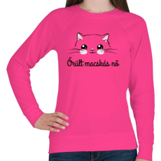 PRINTFASHION Őrült macskás nő - Női pulóver - Fukszia