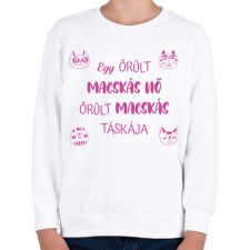 PRINTFASHION Őrült macskás táskája - Gyerek pulóver - Fehér gyerek pulóver, kardigán