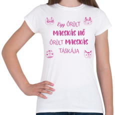 PRINTFASHION Őrült macskás táskája - Női póló - Fehér