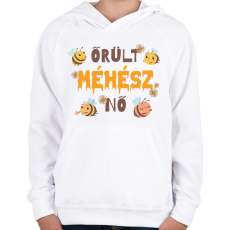 PRINTFASHION Őrült méhész nő - Gyerek kapucnis pulóver - Fehér