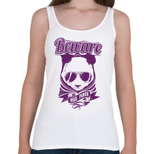 PRINTFASHION Őrült panda - Női atléta - Fehér női trikó