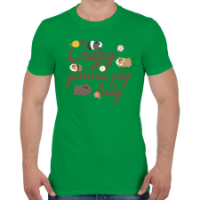 PRINTFASHION Őrült tengerimalacos hölgy - Férfi póló - Zöld férfi póló
