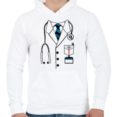 PRINTFASHION orvos egyenruha - Férfi kapucnis pulóver - Fehér