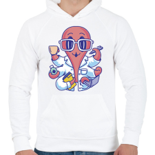 PRINTFASHION Orvos polip - Férfi kapucnis pulóver - Fehér férfi pulóver, kardigán