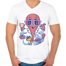 PRINTFASHION Orvos polip - Férfi V-nyakú póló - Fehér férfi póló