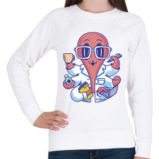 PRINTFASHION Orvos polip - Női pulóver - Fehér