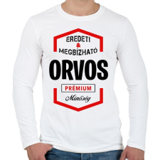 PRINTFASHION Orvos prémium minőség - Férfi hosszú ujjú póló - Fehér férfi póló