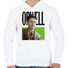 PRINTFASHION Orwell - Önarckép - Férfi kapucnis pulóver - Fehér férfi pulóver, kardigán