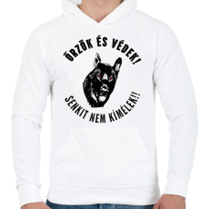 PRINTFASHION ŐRZÖK ÉS VÉDEK - Férfi kapucnis pulóver - Fehér