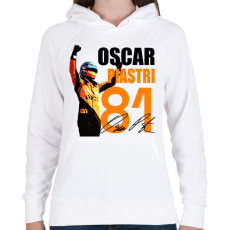 PRINTFASHION Oscar Piastri - Női kapucnis pulóver - Fehér