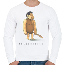 PRINTFASHION ősember - Férfi pulóver - Fehér férfi pulóver, kardigán