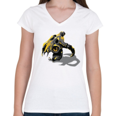 PRINTFASHION Összeolvadt koponyák - Női V-nyakú póló - Fehér