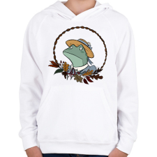 PRINTFASHION Őszi béka - Gyerek kapucnis pulóver - Fehér gyerek pulóver, kardigán