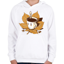 PRINTFASHION Őszi kávé - Gyerek kapucnis pulóver - Fehér gyerek pulóver, kardigán