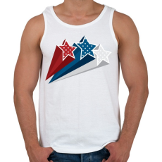 PRINTFASHION ötágú csillagok - Férfi atléta - Fehér