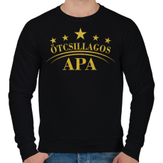 PRINTFASHION ötcsillagos apa - Férfi pulóver - Fekete