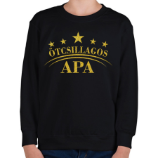 PRINTFASHION ötcsillagos apa - Gyerek pulóver - Fekete gyerek pulóver, kardigán
