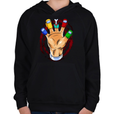 PRINTFASHION Ötös - Gyerek kapucnis pulóver - Fekete gyerek pulóver, kardigán