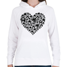 PRINTFASHION Otthon - Női kapucnis pulóver - Fehér