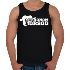 PRINTFASHION Otthonom Borsod (fehér)  - Férfi atléta - Fekete