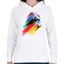 PRINTFASHION Our hero lion - Női kapucnis pulóver - Fehér női pulóver, kardigán