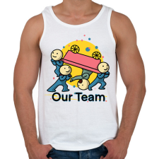 PRINTFASHION our team csapatpóló - Férfi atléta - Fehér atléta, trikó