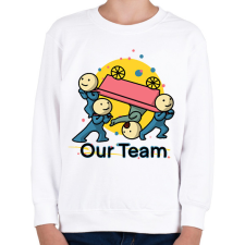 PRINTFASHION our team csapatpóló - Gyerek pulóver - Fehér gyerek pulóver, kardigán