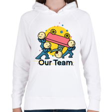 PRINTFASHION our team csapatpóló - Női kapucnis pulóver - Fehér női pulóver, kardigán