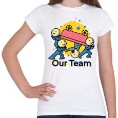 PRINTFASHION our team csapatpóló - Női póló - Fehér