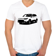 PRINTFASHION Outlander III - Férfi V-nyakú póló - Fehér férfi póló