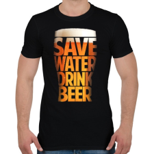 PRINTFASHION Óvd a vizet, igyál sört - Férfi póló - Fekete férfi póló