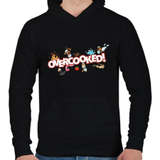 PRINTFASHION Overcooked - Férfi kapucnis pulóver - Fekete férfi pulóver, kardigán