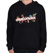 PRINTFASHION Overcooked - Gyerek kapucnis pulóver - Fekete gyerek pulóver, kardigán