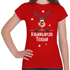 PRINTFASHION Óvónő póló karácsonyra - Női póló - Piros