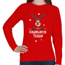 PRINTFASHION Óvónő póló karácsonyra - Női pulóver - Piros női pulóver, kardigán