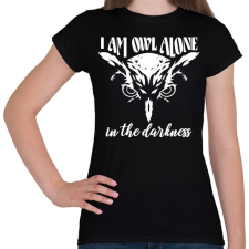 PRINTFASHION Owl alone - Női póló - Fekete női póló