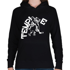 PRINTFASHION Owl temple hockey - Női kapucnis pulóver - Fekete