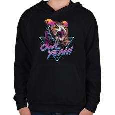 PRINTFASHION Owl yeah! - Gyerek kapucnis pulóver - Fekete