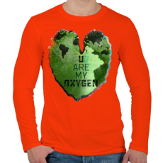 PRINTFASHION Oxigénem - Férfi hosszú ujjú póló - Narancs