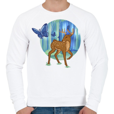 PRINTFASHION Őzike - Férfi pulóver - Fehér férfi pulóver, kardigán