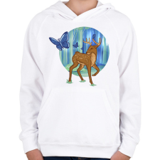 PRINTFASHION Őzike - Gyerek kapucnis pulóver - Fehér gyerek pulóver, kardigán