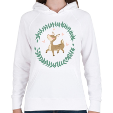 PRINTFASHION Őzike - Női kapucnis pulóver - Fehér női pulóver, kardigán