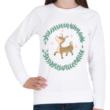 PRINTFASHION Őzike - Női pulóver - Fehér női pulóver, kardigán