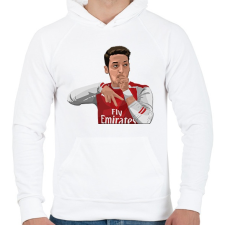 PRINTFASHION Özil - Férfi kapucnis pulóver - Fehér férfi pulóver, kardigán