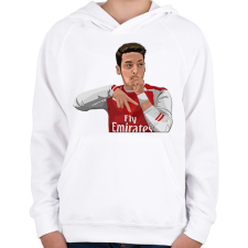 PRINTFASHION Özil - Gyerek kapucnis pulóver - Fehér gyerek pulóver, kardigán