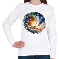 PRINTFASHION Őzmama a gidájával - Női pulóver - Fehér