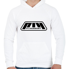 PRINTFASHION P1 Harmony Black - Férfi kapucnis pulóver - Fehér férfi pulóver, kardigán