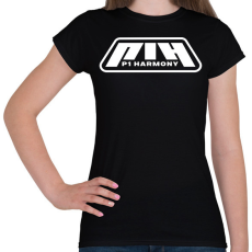 PRINTFASHION P1 Harmony White - Női póló - Fekete