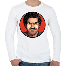 PRINTFASHION Pablo Escobar - Férfi hosszú ujjú póló - Fehér férfi póló